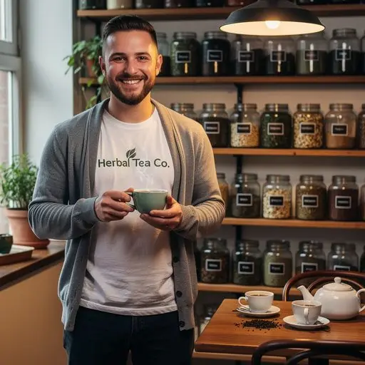 Natūralių žolelių arbatos puodelis ant medinio stalo, simbolizuojantis sveikatingumo ritualus.